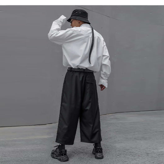 Camisa Blanca Suelta de Manga Larga para Hombre - Image 5