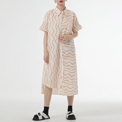 Vestido Camisero Mujer Rayas Francesas Estilo Relajado para Verano - Image 4