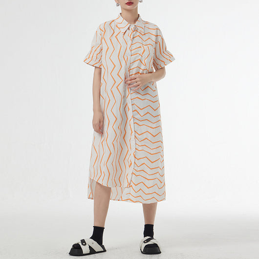 Vestido Camisero Mujer Rayas Francesas Estilo Relajado para Verano - Image 4