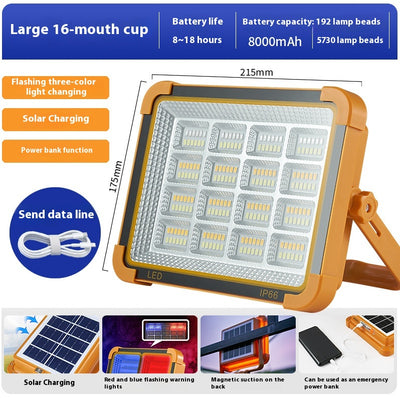Lámpara Solar Portátil de Emergencia 5 en 1 para Camping y Exteriores - Image 8