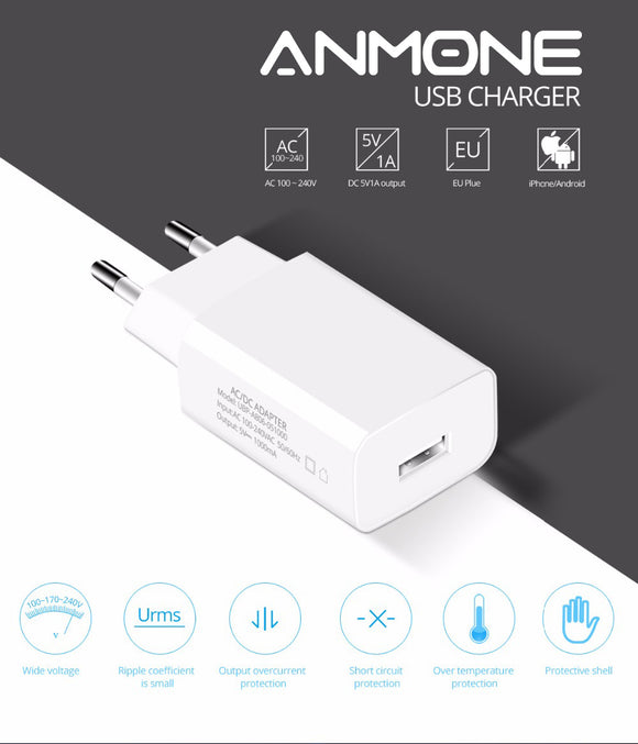 Cargador Rápido 5V 1000mA Estándar Europeo