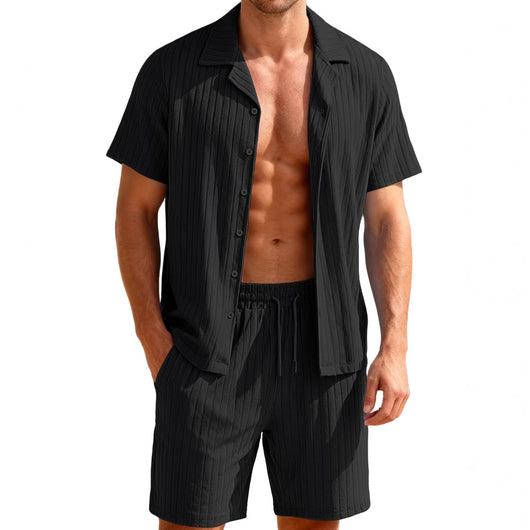 Conjunto Casual de Camisa con Botones y Shorts para Hombre - Image 5