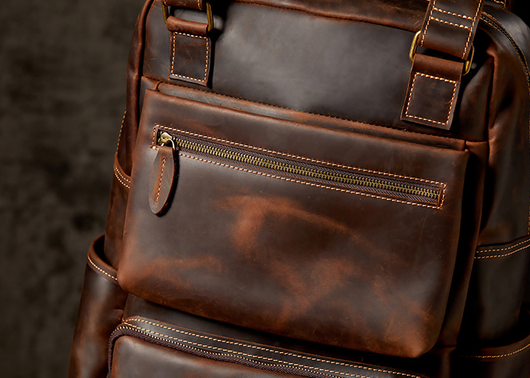 Mochila de Cuero Retro Crazy Horse para Hombre - Image 13