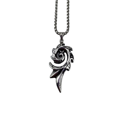 Collar Colgante Fénix de Fuego en Acero Titanio para Hombre - Image 5