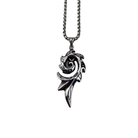 Collar Colgante Fénix de Fuego en Acero Titanio para Hombre - Image 5