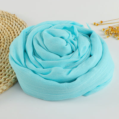 Pañuelo Artístico de Algodón y Lino en Colores Puros para Mujer - Image 18
