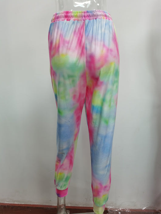 Pantalones Tie Dye Casual con Cordón para Mujer - Estilo Europeo - Image 3