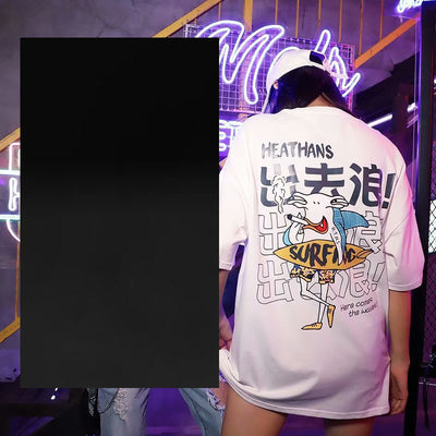 Camiseta Hip Hop Suelta Verano Unisex Estilo León Despierto - Outfit de Pareja - Image 22