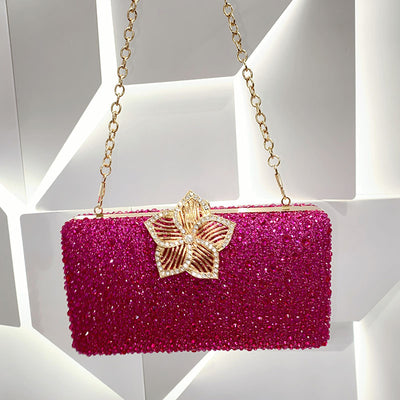 Bolso Bandolera Elegante con Flores y Diamantes para Eventos - Image 10