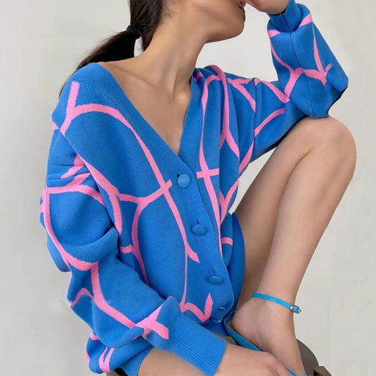 Cardigan Tejido Jacquard para Mujer - Suéter Elegante y Versátil