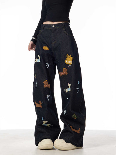 Pantalones Jeans Anchos Patchwork Salchicha Mujer - Casual y Cómodo - Image 4