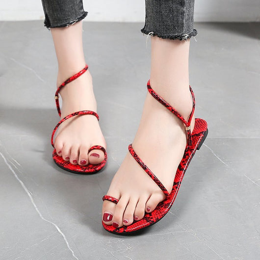 Sandalias Planas Serpiente Multicolor - Diseño Moderno Slip-On Talla Grande - Image 5