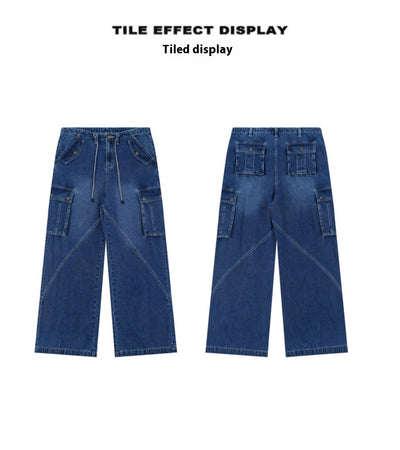 Pantalones Cargo Retro Mujer Cintura Alta Bolsillos Múltiples Corte Recto - Image 10