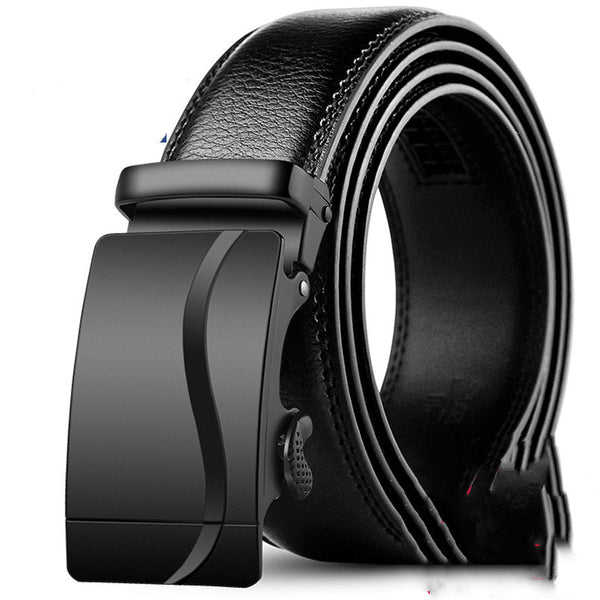 Cinturón de Cuero para Hombre con Hebilla Automática de Cuero Genuino