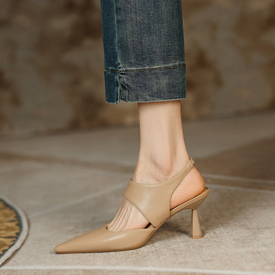 Zapatos Stiletto Puntiagudos con Detalles Calados - Elegancia Profesional - Image 8
