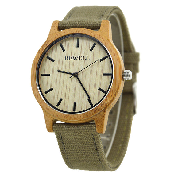 Reloj de Madera con Correa de Lona