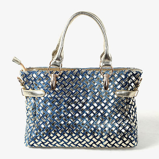 Bolso Bandolera Denim con Cierre de Strass y Incrustaciones de Vidrio - Image 4
