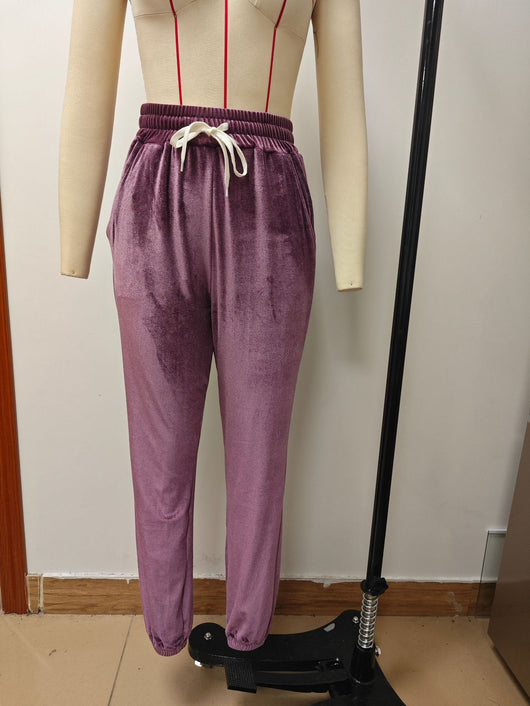 Pantalones Jogger de Terciopelo Estilo Coreano con Cintura Elástica para Mujer - Image 43