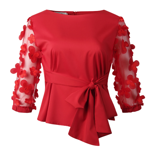 Blusa Elegante con Moño Tipo Corbata para Mujer - Image 25