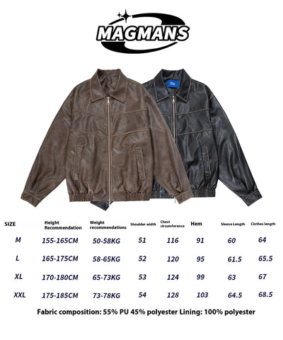 Chaqueta de Cuero PU con Solapa para Motociclista - Image 8