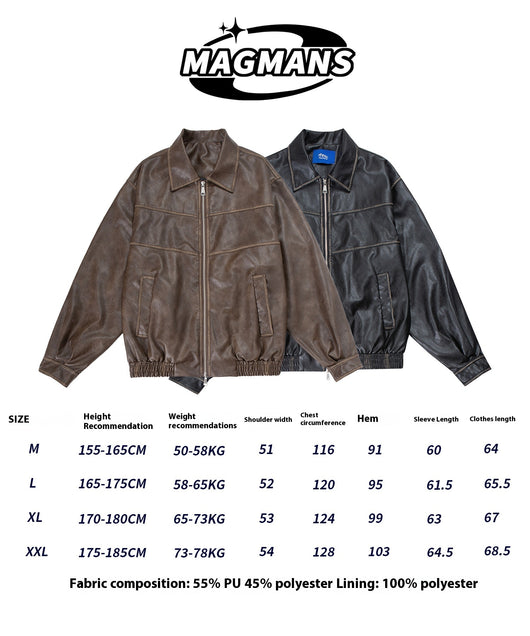 Chaqueta de Cuero PU con Solapa para Motociclista - Image 8
