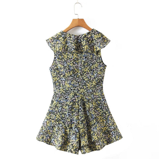 Jumpsuit Chiffon Cuello Lotus sin Mangas con Escote V - Diseño Versátil - Image 2