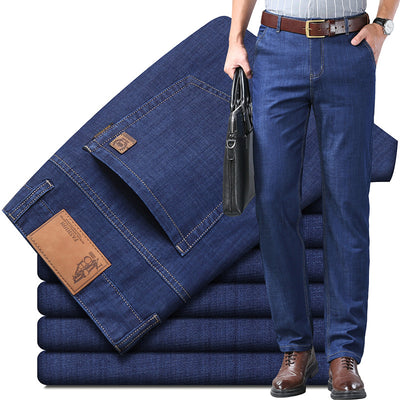 Pantalones Denim Hombre Primavera Verano Corte Recto Suelto Estilo Ejecutivo - Image 7