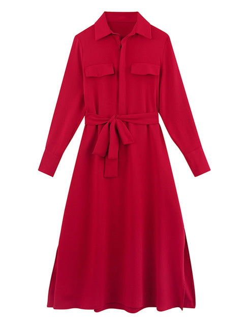 Vestido Camisero con Cintura Marcada - Image 10