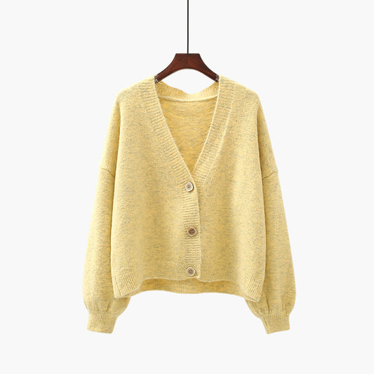 Cardigan cuello V con mangas farol
