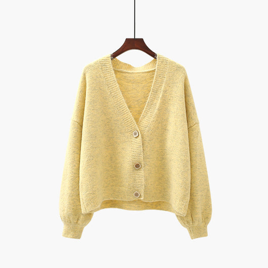 Cardigan cuello V con mangas farol