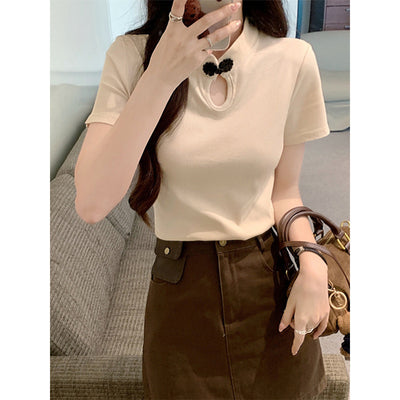 Camiseta de Estilo Chino con Botones de Rana - Manga Corta Verano - Image 3