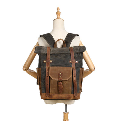 Bolsa Vintage de Cuero y Lona para Laptop - Estilo Profesional - Image 14