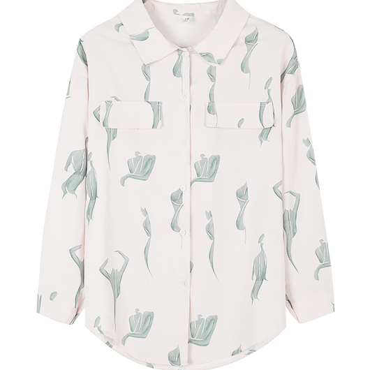 Blusa Vintage Flora de Hong Kong en Chifón con Manga Larga - Image 9