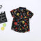 Camisa Infantil con Estampado Floral y Cuello Solapa