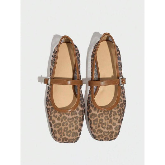 Sandalias Mary Jane Estampado Leopardo con Malla Transpirable para Mujer - Image 8