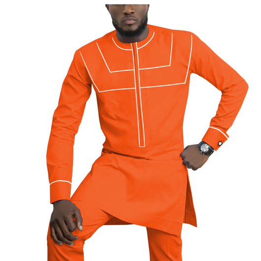 Traje Casual de Algodón Étnico Africano para Hombre - Image 20