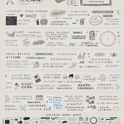 Die-cut PET tape stickers featuring pastel hand-drawn stationery like binder clips, paper clips, notepads, and clothespins. - Image 5