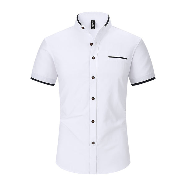 Camisa de Cuello Mao Manga Corta para Hombre