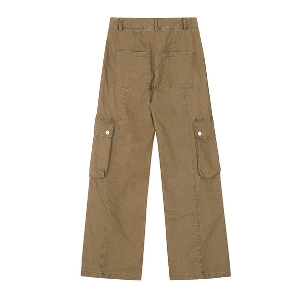 Pantalones Cargo Sueltos Estilo Punk Desgastados para Hombre