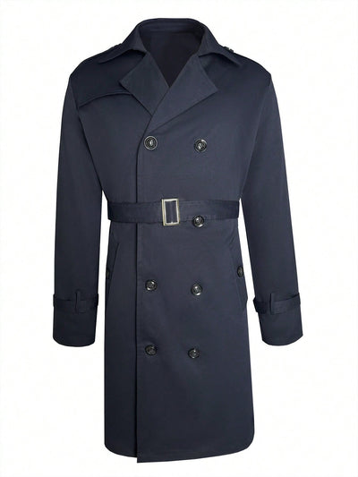 Abrigo Trench Doble Botonadura Casual para Hombre - Image 14