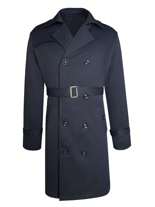 Abrigo Trench Doble Botonadura Casual para Hombre - Image 14
