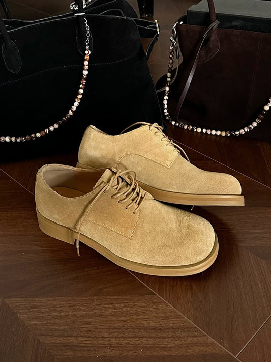 Zapatos Derby Cuero Artificial Efecto Vintage Punta Ancha - Image 2