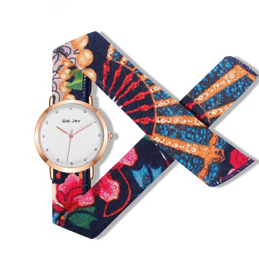 Reloj con Correa de Tela Estampada Resistente al Agua - Image 7