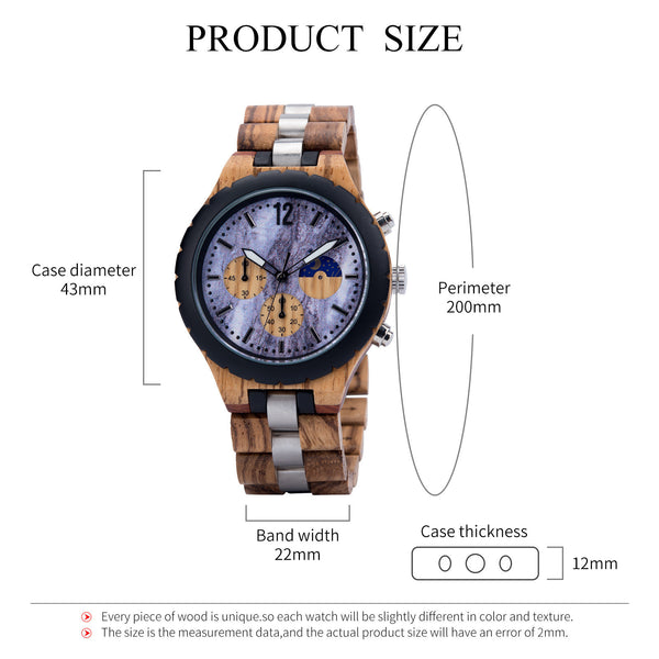 Reloj de Cuarzo Leisure Business con Madera Natural