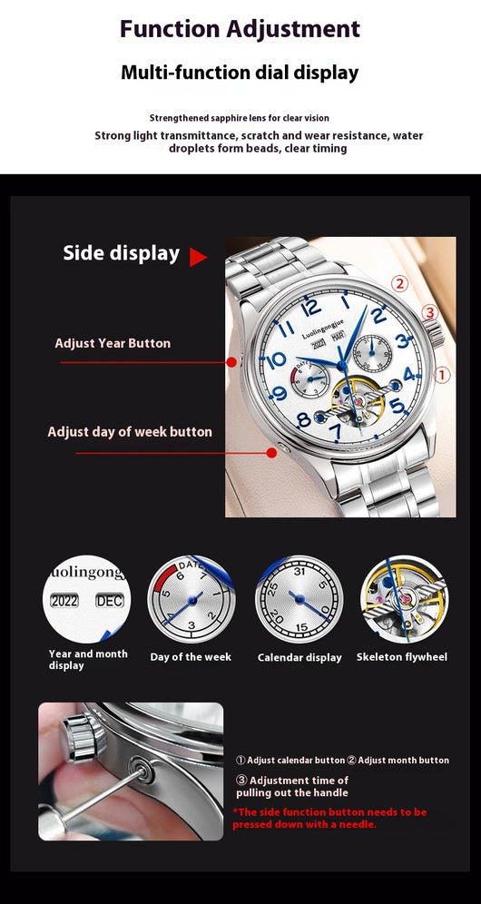 Reloj Mecánico de Acero Inoxidable para Hombre Estilo Ejecutivo - Image 18