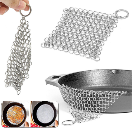 Limpiador de Sartenes de Acero Inoxidable - Malla de Acero para Cocina
