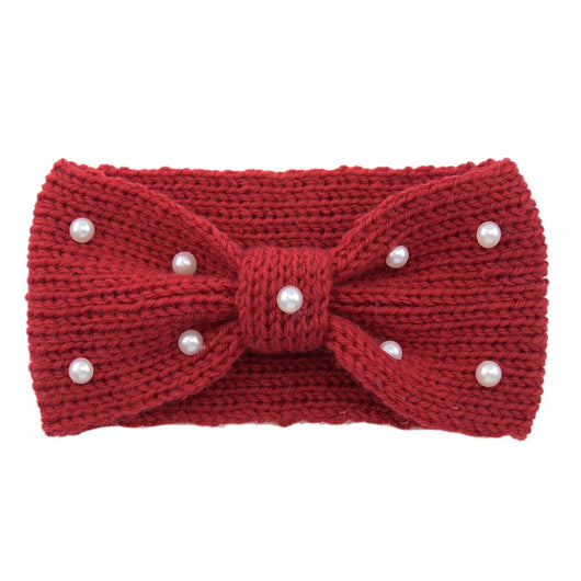 Diadema Tejida de Lana con Moño de Perlas para Mujer - Image 16