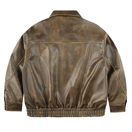 Ropa de Cuero Retro Holgada para Hombre y Mujer - Image 2