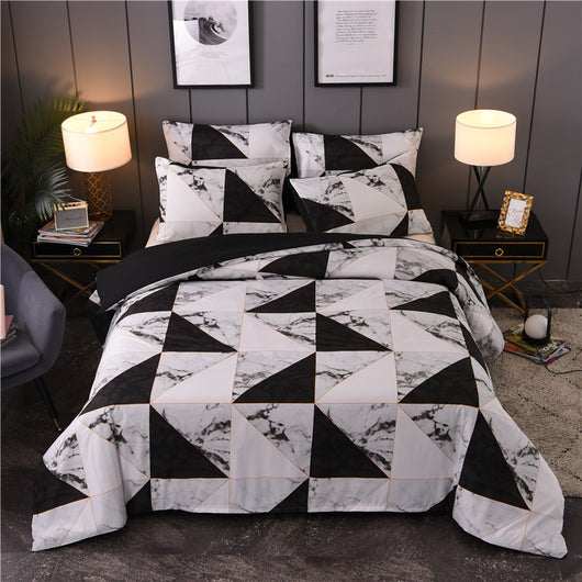 Juego de Cama Marmolizado Negro y Blanco - Image 8