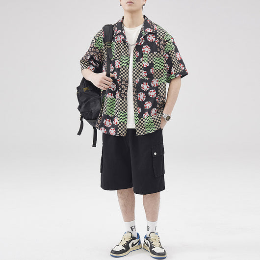 Camisa Hawaiana Retro Seersucker de Manga Corta para Hombre - Image 5